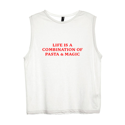 LIFE IS A COMBINATION OF PIZZA & MAGIC [WOMEN'S MUSCLE TANK]