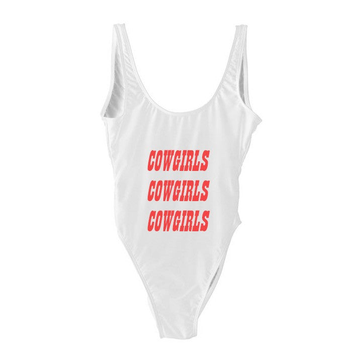 COWGIRLS COWGIRLS COWGIRLS [SWIMSUIT W/ RED TEXT]