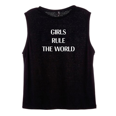 GIRLS RULE THE WORLD [WOMEN'S MUSCLE TANK]