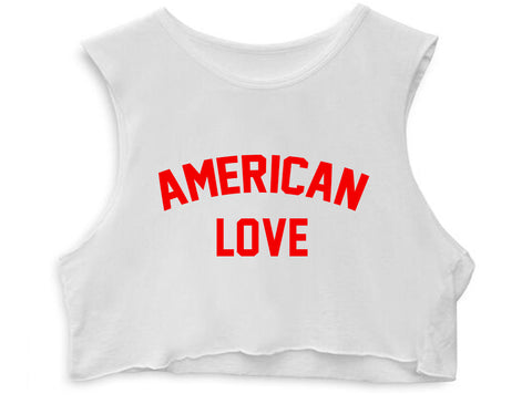 AMERICAN LOVE [WOMEN'S CROP TANK]