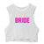 BRIDE // PINK TEXT  [CROP MUSCLE TANK]