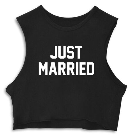 JUST MARRIED [CROP MUSCLE TANK]