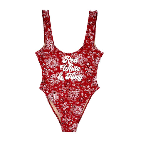 RED WHITE & TIPSY // NEW FONT  [SWIMSUIT]
