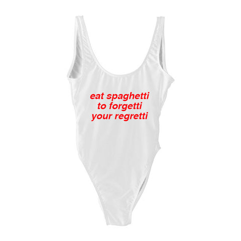 eat spaghetti to forgetti your regretti  [SWIMSUIT]