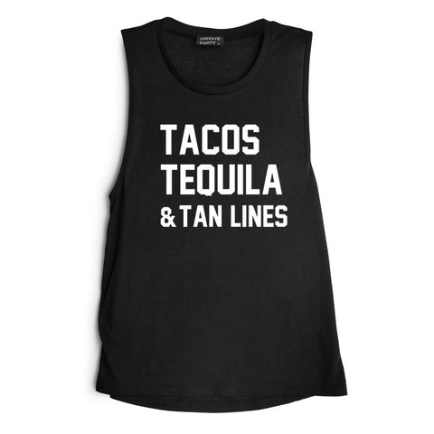 TACOS TEQUILA & TAN LINES [MUSCLE TANK]