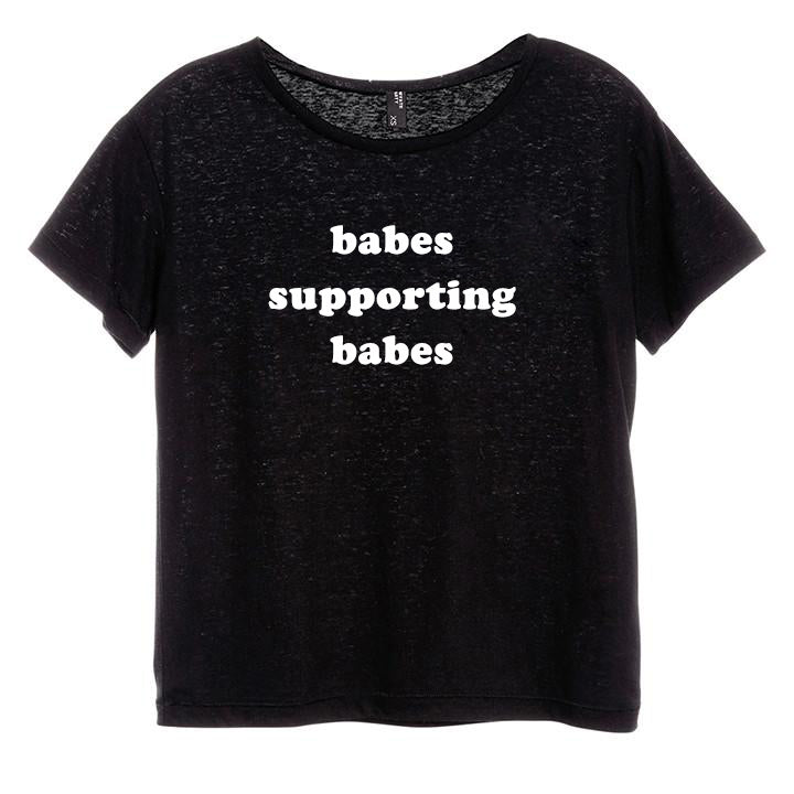 BABES SUPPORTING BABES [DISTRESSED WOMEN'S 'BABY TEE']