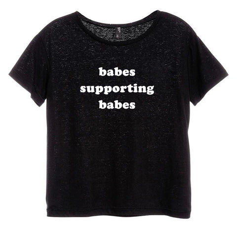 BABES SUPPORTING BABES [DISTRESSED WOMEN'S 'BABY TEE']