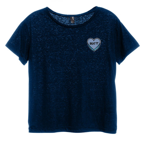 BEAT IT HEART PATCH [DISTRESSED WOMEN'S 'BABY TEE']
