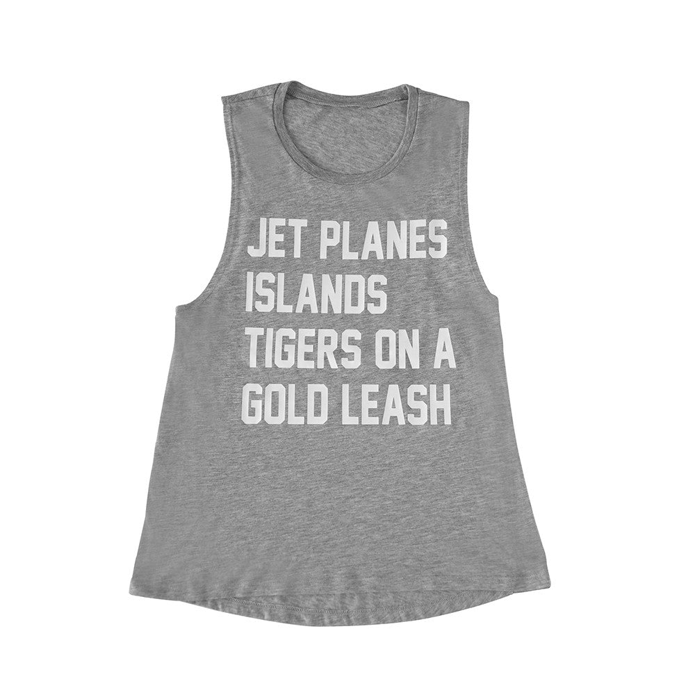 JET PLANES ISLANDS TIGERS ON A GOLD LEASH [MUSCLE TANK]