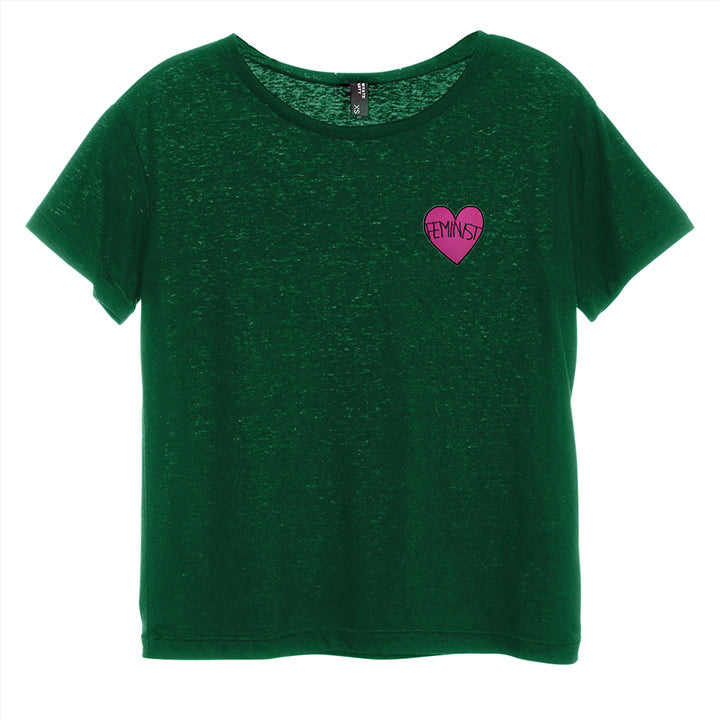 FEMINIST HEART PATCH [DISTRESSED WOMEN'S 'BABY TEE']