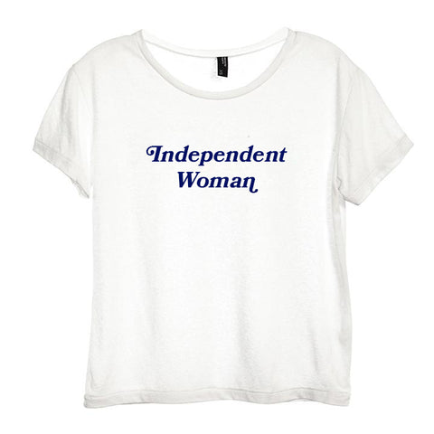 INDEPENDENT WOMAN [DISTRESSED WOMEN'S 'BABY TEE']