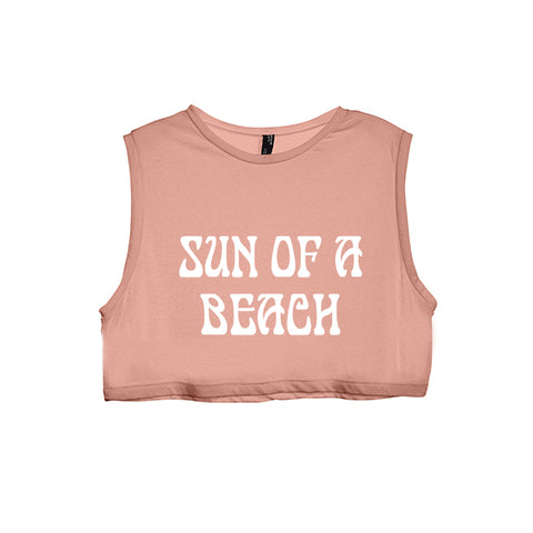 SUN OF A BEACH [WOMEN'S CROP TANK]