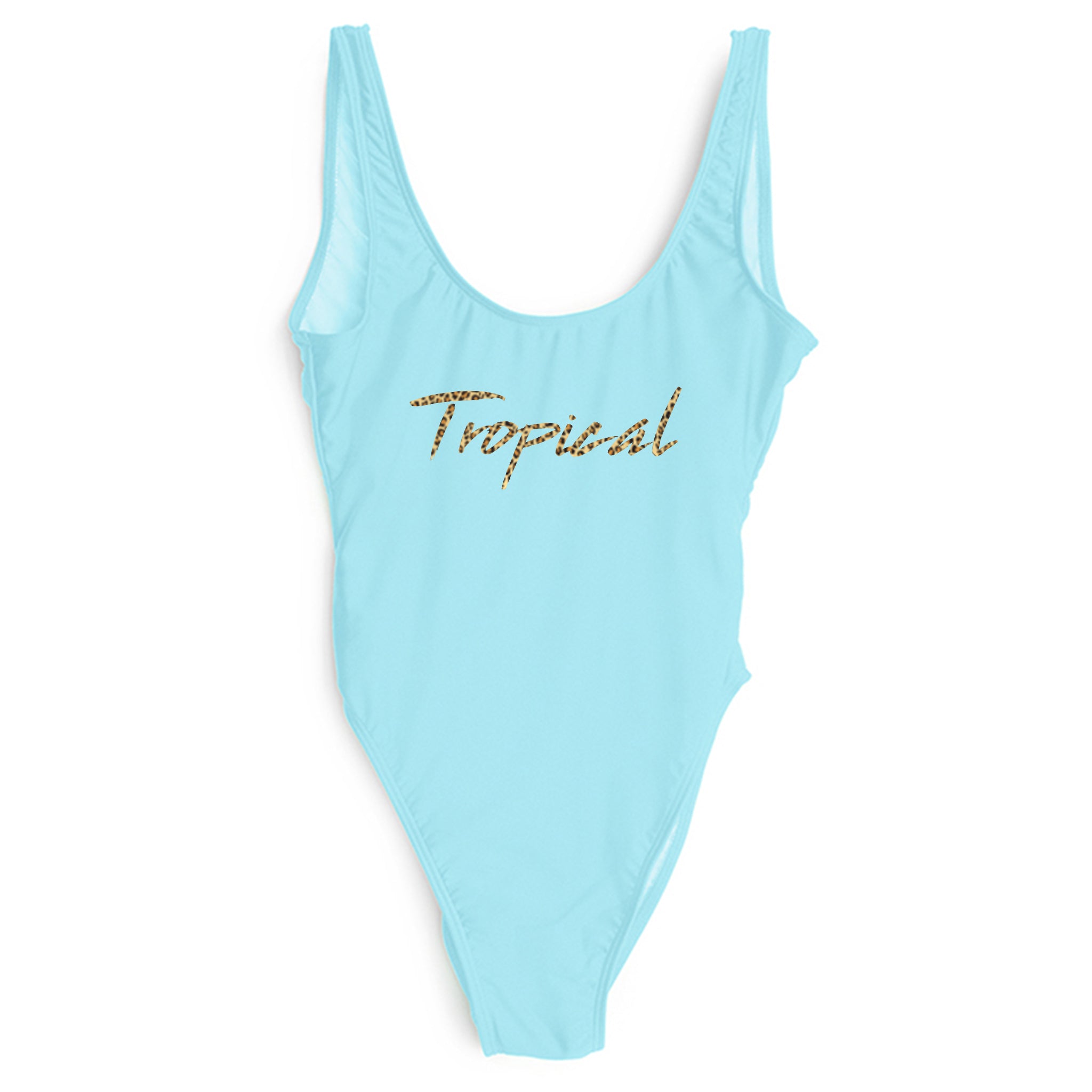 TROPICAL W/ CHEETAH TEXT TEXT [SWIMSUIT]