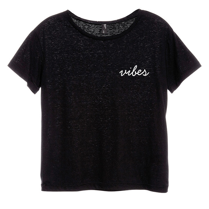 VIBES [DISTRESSED WOMEN'S 'BABY TEE']