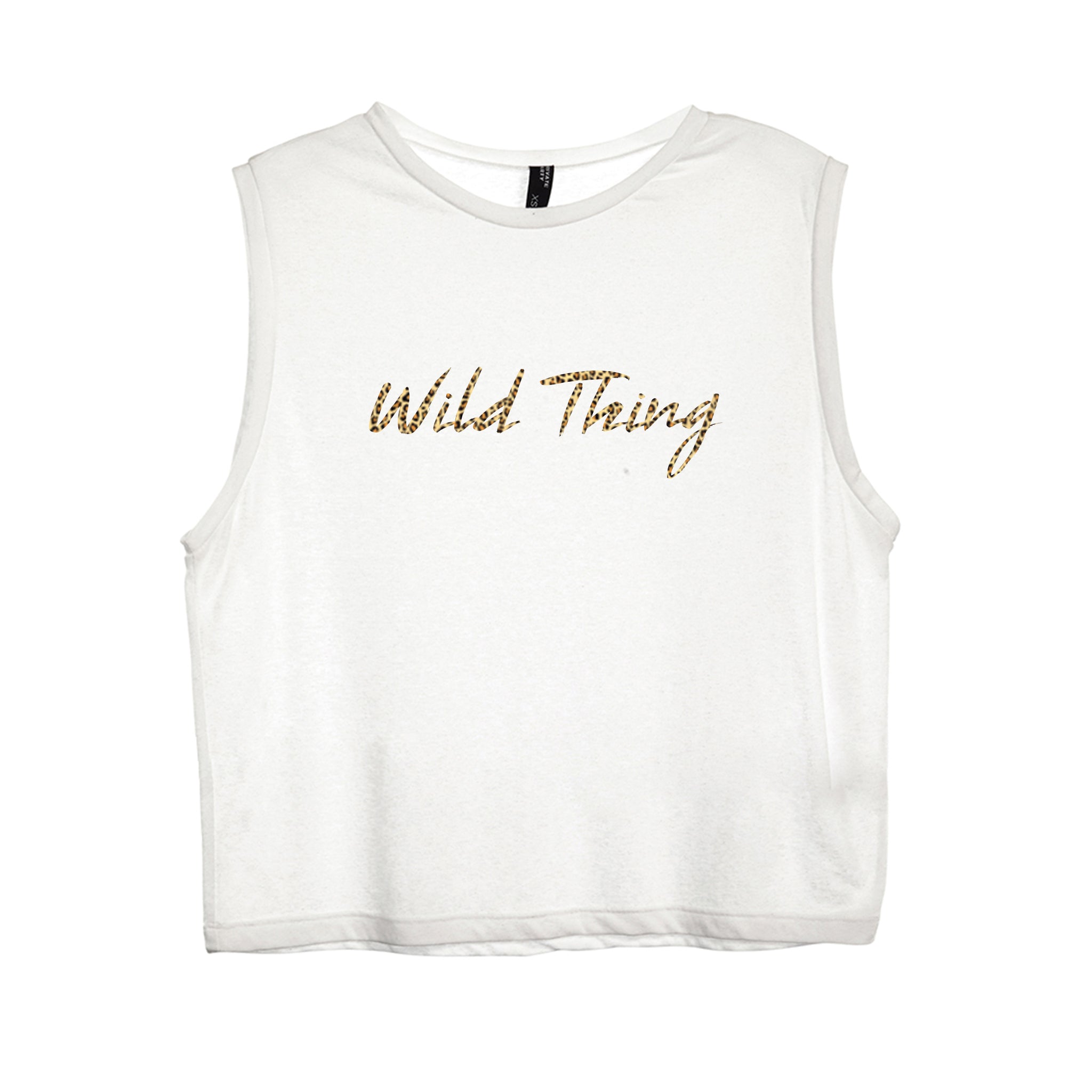 WILD THING W/ CHEETAH TEXT TEXT TEXT [WOMEN'S MUSCLE TANK]